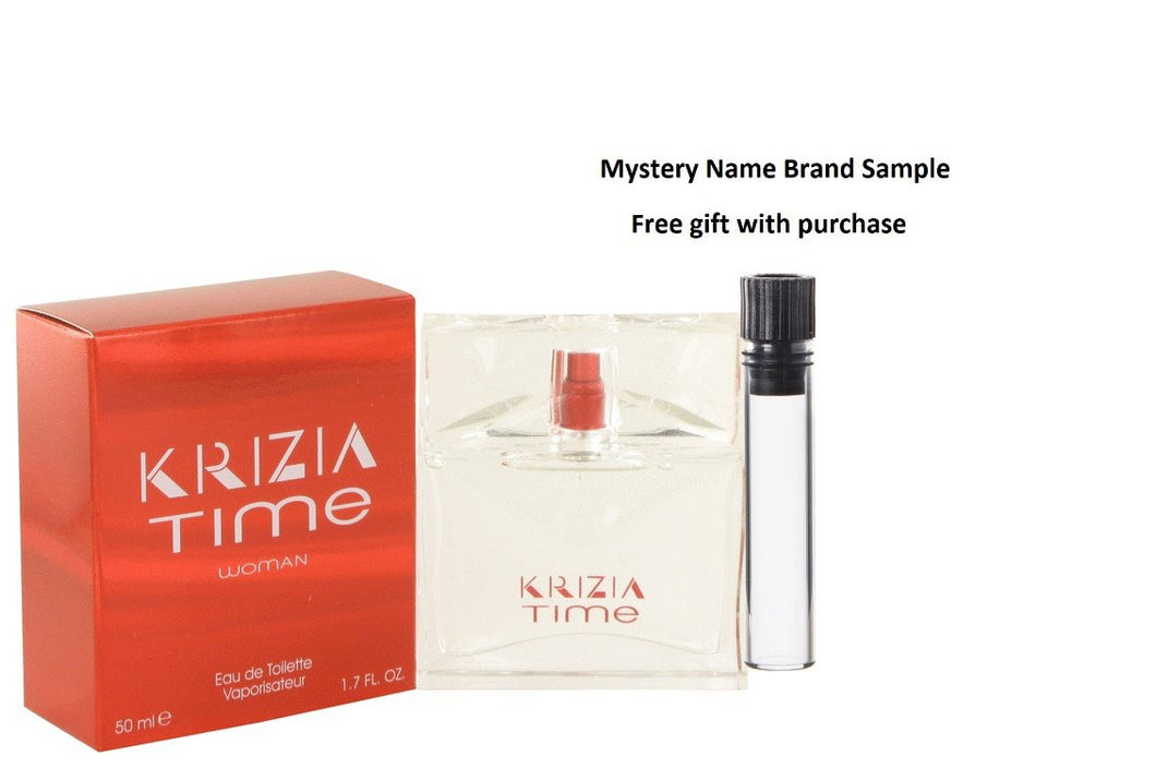 Krizia Time by Krizia Eau De Toilette Spray 1.7 oz And a Mystery Name brand sample vile