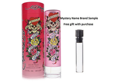 Ed Hardy by Christian Audigier Eau De Parfum Spray 3.4 oz And a Mystery Name brand sample vile