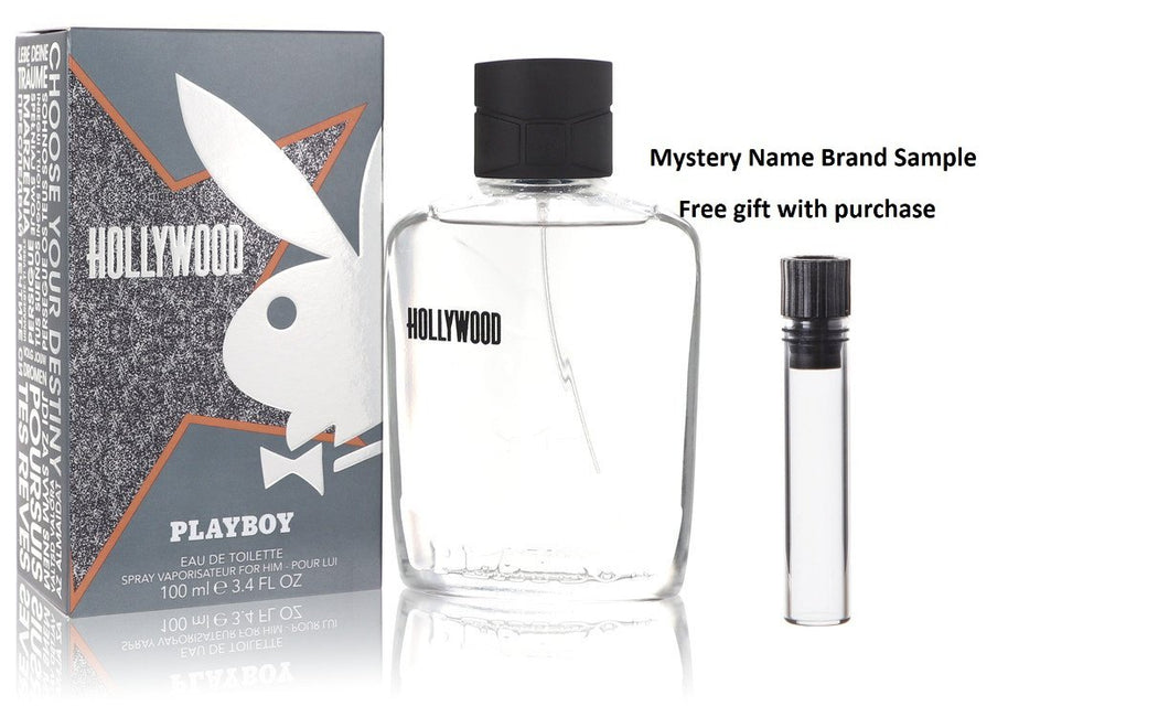 Hollywood Playboy by Playboy Eau De Toilette Spray 3.4 oz And a Mystery Name brand sample vile