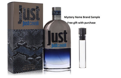 Just Cavalli New by Roberto Cavalli Eau De Toilette Spray 3 oz And a Mystery Name brand sample vile