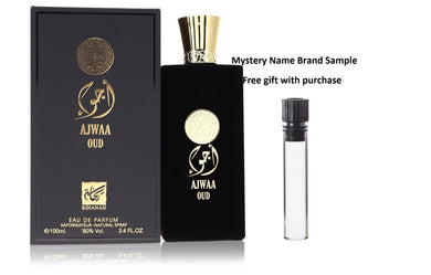 Ajwaa Oud by Rihanah Eau De Parfum Spray (Unisex) 3.4 oz And a Mystery Name brand sample vile