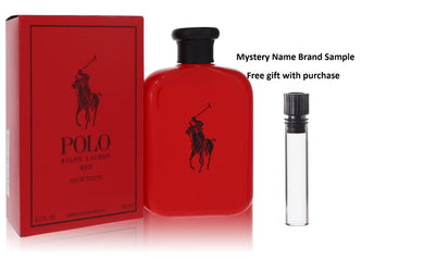 Polo Red by Ralph Lauren Eau De Toilette Spray 4.2 oz And a Mystery Name brand sample vile