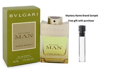 Bvlgari Man Wood Neroli by Bvlgari Eau De Parfum Spray 2 oz And a Mystery Name brand sample vile
