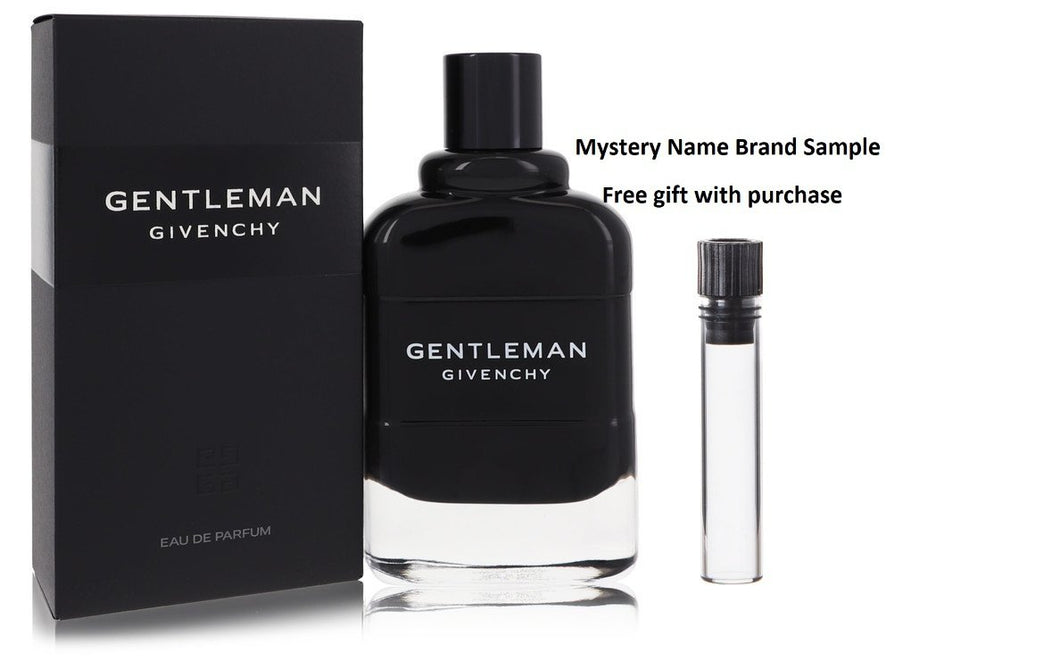 GENTLEMAN by Givenchy Eau De Parfum Spray (New Packaging) 3.4 oz And a Mystery Name brand sample vile