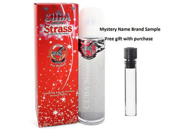 Cuba Strass Zebra by Fragluxe Eau De Parfum Spray 3.4 oz And a Mystery Name brand sample vile