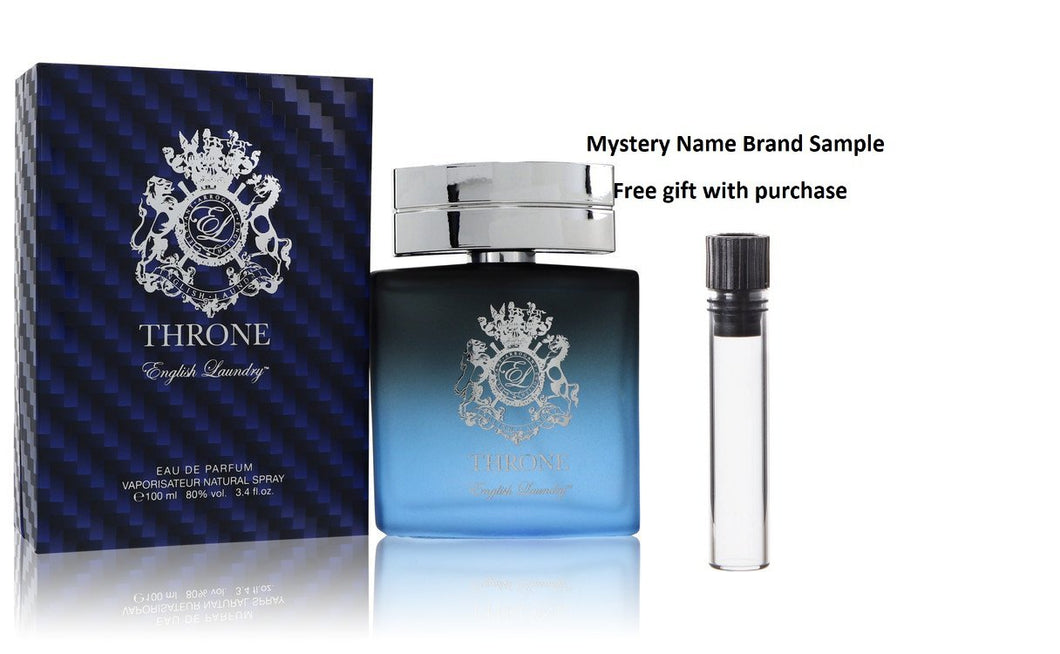 English Laundry Throne by English Laundry Eau De Parfum Spray 3.4 oz And a Mystery Name brand sample vile