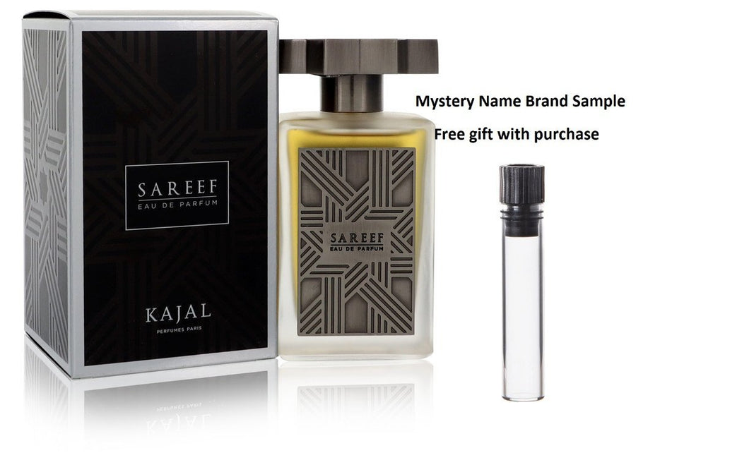 Sareef by Kajal Eau De Parfum Spray (Unisex) 3.4 oz And a Mystery Name brand sample vile