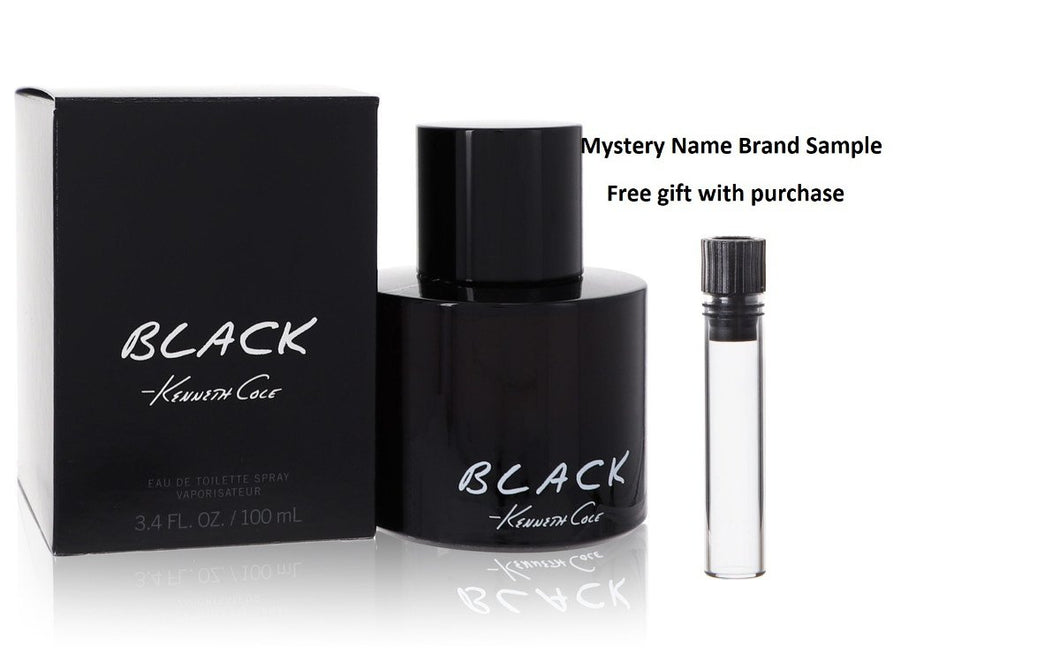 Kenneth Cole Black by Kenneth Cole Eau De Toilette Spray 3.4 oz And a Mystery Name brand sample vile