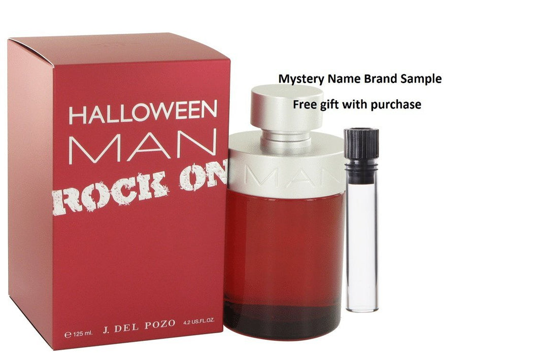 Halloween Man Rock On by Jesus Del Pozo Eau De Toilette Spray 4.2 oz And a Mystery Name brand sample vile