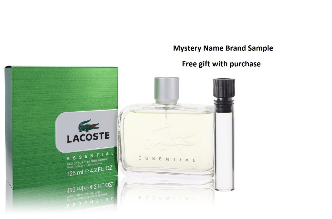 Lacoste Essential by Lacoste Eau De Toilette Spray 4.2 oz And a Mystery Name brand sample vile