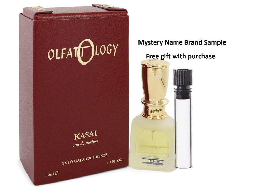 Olfattology Kasai by Enzo Galardi Eau De Parfum Spray (Unisex) 1.7 oz And a Mystery Name brand sample vile