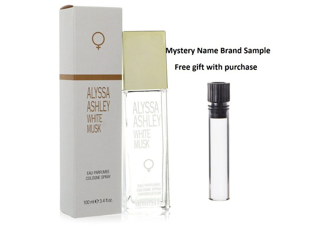 Alyssa Ashley White Musk by Alyssa Ashley Eau Parfumee Cologne Spray 3.4 oz And a Mystery Name brand sample vile