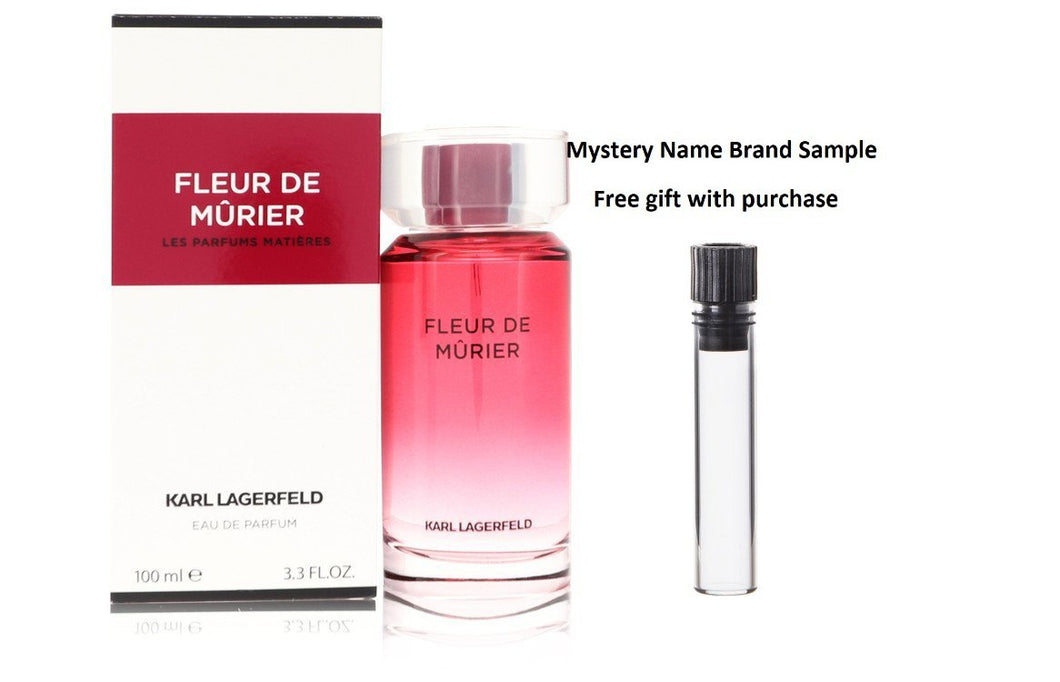 Fleur de Murier by Karl Lagerfeld Eau De Parfum Spray 3.3 oz And a Mystery Name brand sample vile