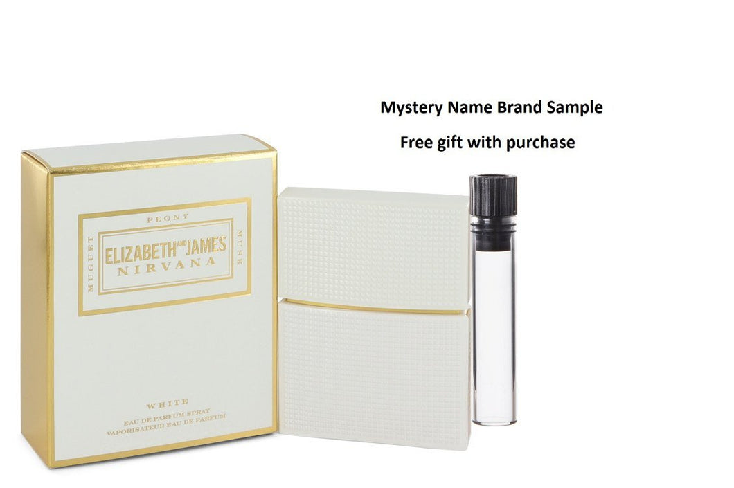 Nirvana White by Elizabeth and James Eau De Parfum Spray 1 oz And a Mystery Name brand sample vile