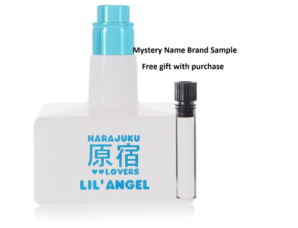 Harajuku Lovers Pop Electric Lil' Angel by Gwen Stefani Eau De Parfum Spray (Tester) 1.7 oz And a Mystery Name brand sample vile