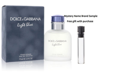 Light Blue by Dolce & Gabbana Eau De Toilette Spray 2.5 oz And a Mystery Name brand sample vile