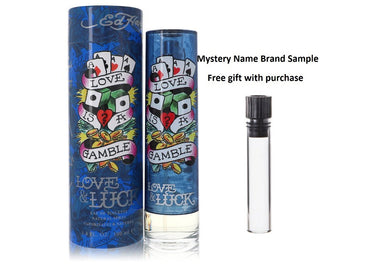 Love & Luck by Christian Audigier Eau De Toilette Spray 3.4 oz And a Mystery Name brand sample vile