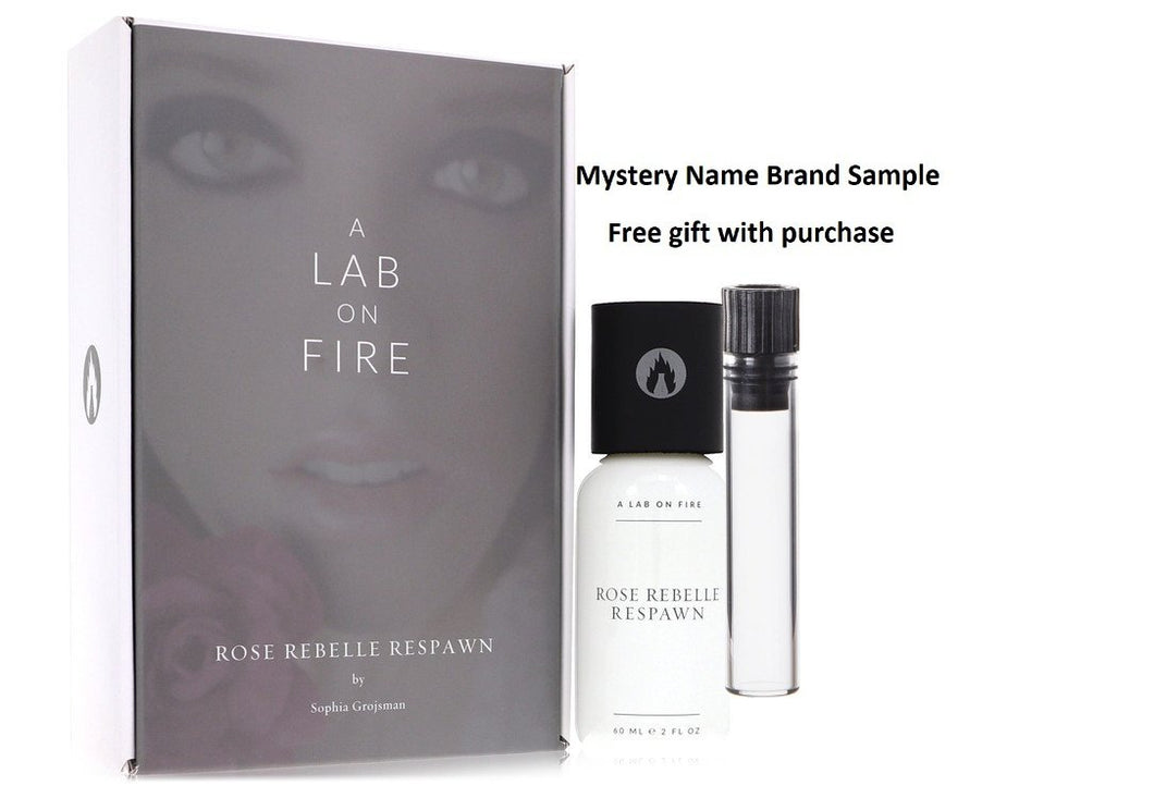 Rose Rebelle Respawn by A Lab on Fire Eau De Toilette Spray 2 oz And a Mystery Name brand sample vile