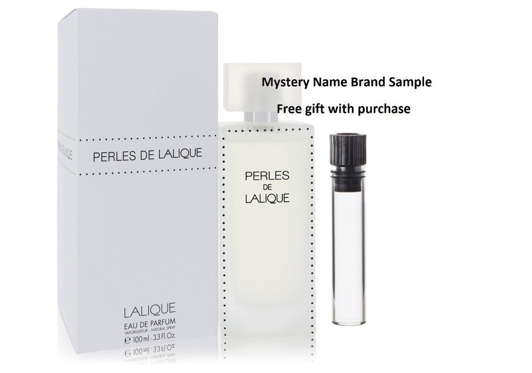 Perles De Lalique by Lalique Eau De Parfum Spray 3.4 oz And a Mystery Name brand sample vile
