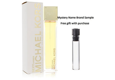 Michael Kors Sexy Amber by Michael Kors Eau De Parfum Spray 3.4 oz And a Mystery Name brand sample vile