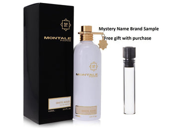 Montale White Aoud by Montale Eau De Parfum Spray (Unisex) 3.4 oz And a Mystery Name brand sample vile