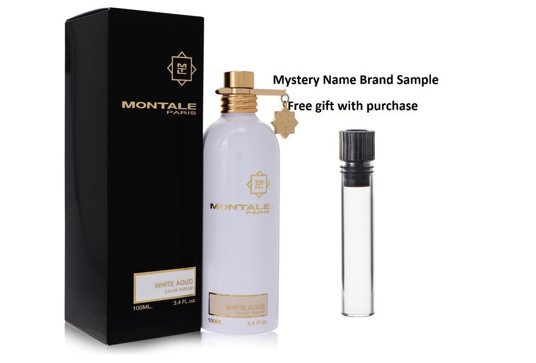 Montale White Aoud by Montale Eau De Parfum Spray (Unisex) 3.4 oz And a Mystery Name brand sample vile