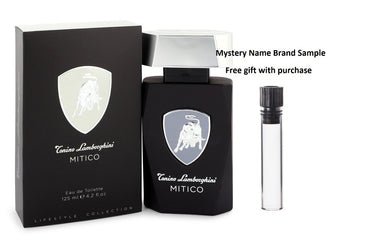 Lamborghini Mitico by Tonino Lamborghini Eau De Toilette Spray 4.2 oz And a Mystery Name brand sample vile
