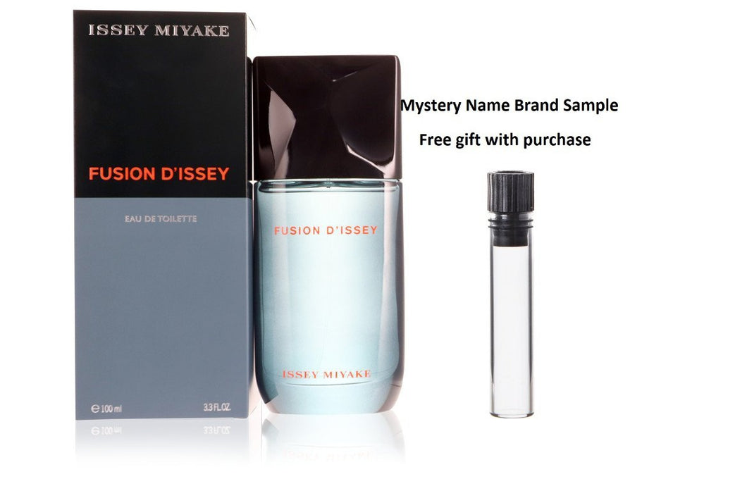 Fusion D'Issey by Issey Miyake Eau De Toilette Spray 3.4 oz And a Mystery Name brand sample vile