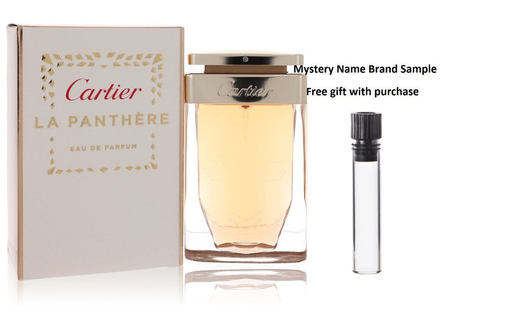 Cartier La Panthere by Cartier Eau De Parfum Spray 2.5 oz And a Mystery Name brand sample vile