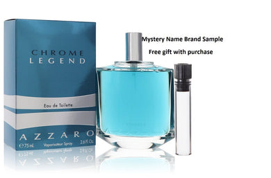 Chrome Legend by Azzaro Eau De Toilette Spray 2.6 oz And a Mystery Name brand sample vile