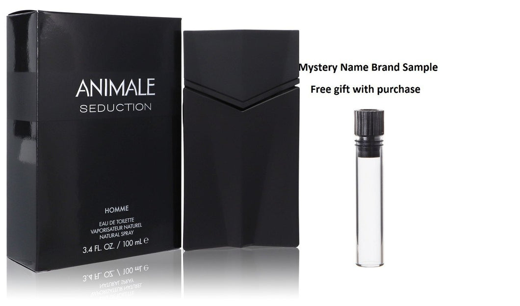 Animale Seduction Homme by Animale Eau De Toilette Spray 3.4 oz And a Mystery Name brand sample vile