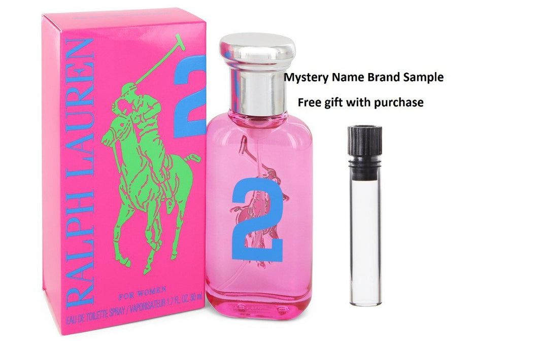 Big Pony Pink 2 by Ralph Lauren Eau De Toilette Spray 1.7 oz  And a Mystery Name brand sample vile