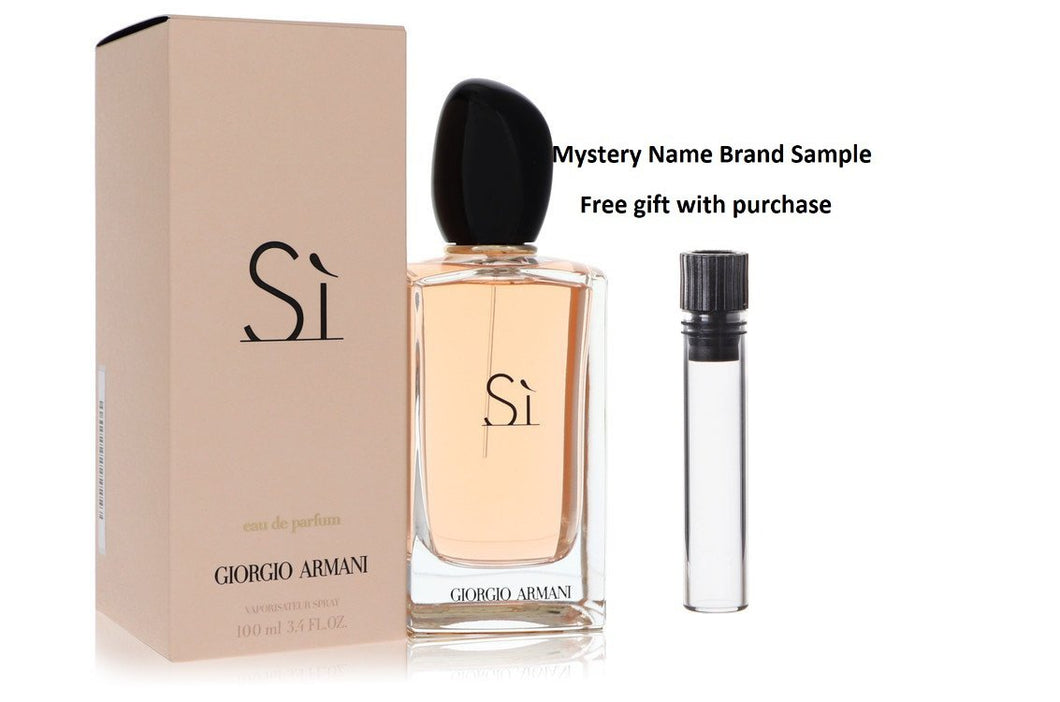 Armani Si by Giorgio Armani Eau De Parfum Spray 3.4 oz And a Mystery Name brand sample vile