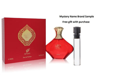 Afnan Turathi Red by Afnan Eau De Parfum Spray 3 oz And a Mystery Name brand sample vile