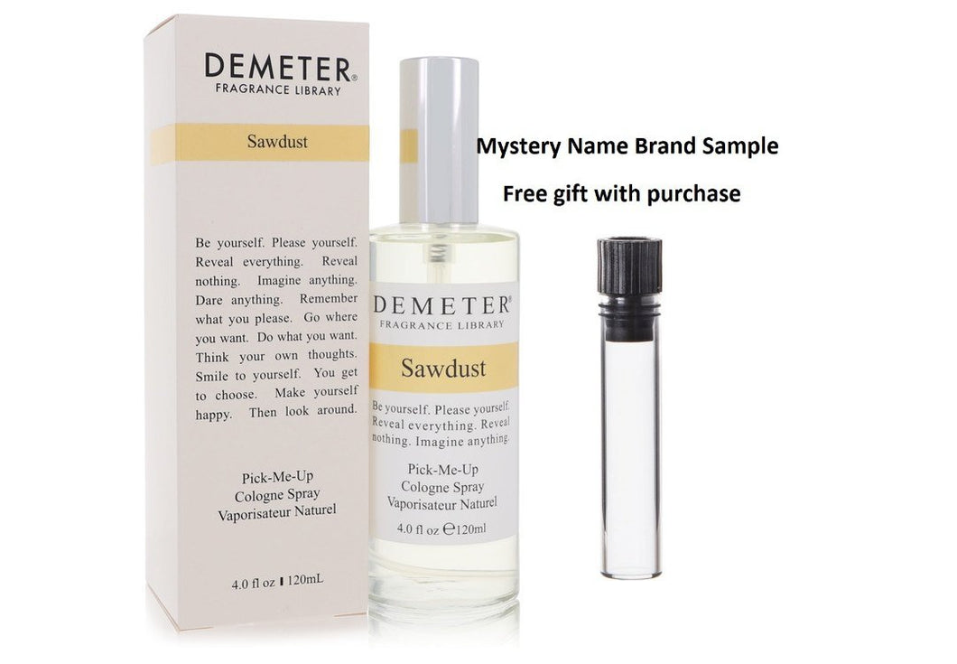 Demeter Sawdust by Demeter Cologne Spray 4 oz And a Mystery Name brand sample vile