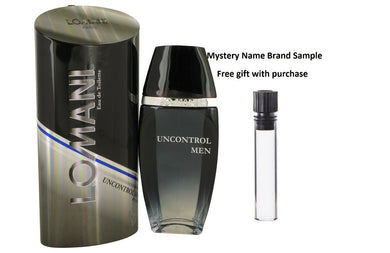Lomani Uncontrol by Lomani Eau De Toilette Spray 3.4 oz And a Mystery Name brand sample vile