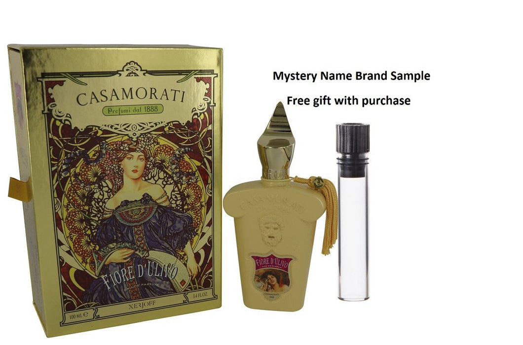 Fiore D'Ulivo by Xerjoff Eau De Parfum Spray 3.4 oz And a Mystery Name brand sample vile