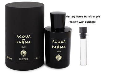 Acqua Di Parma Oud by Acqua Di Parma Eau De Parfum Spray 3.4 oz And a Mystery Name brand sample vile