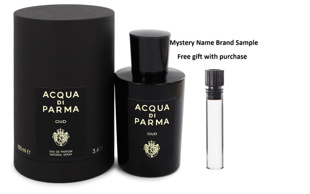 Acqua Di Parma Oud by Acqua Di Parma Eau De Parfum Spray 3.4 oz And a Mystery Name brand sample vile