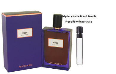 Molinard Musc by Molinard Eau De Parfum Spray (Unisex) 2.5 oz And a Mystery Name brand sample vile