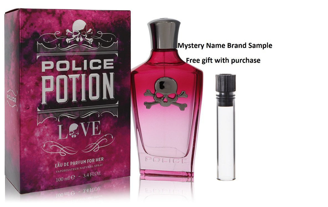 Police Potion Love by Police Colognes Eau De Parfum Spray 3.4 oz And a Mystery Name brand sample vile