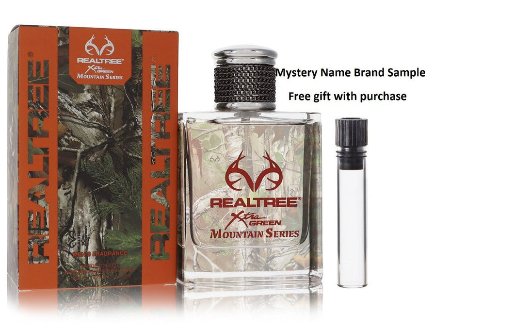 Realtree Mountain Series by Jordan Outdoor Eau De Toilette Spray 3.4 oz And a Mystery Name brand sample vile