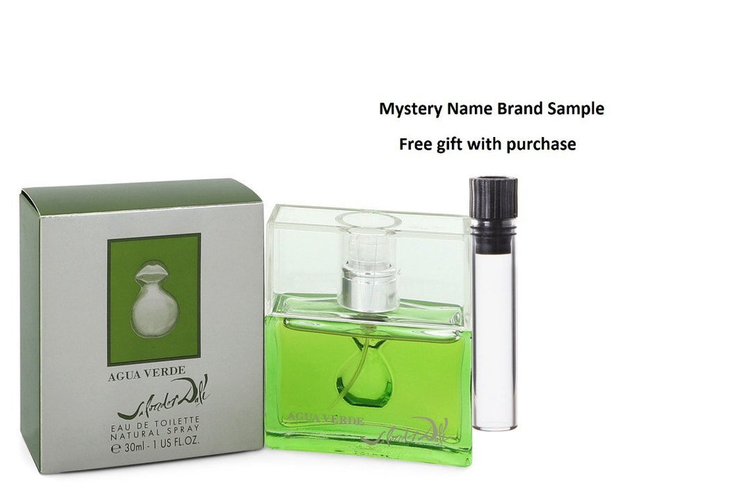 Agua Verde by Salvador Dali Eau De Toilette Spray 1 oz And a Mystery Name brand sample vile
