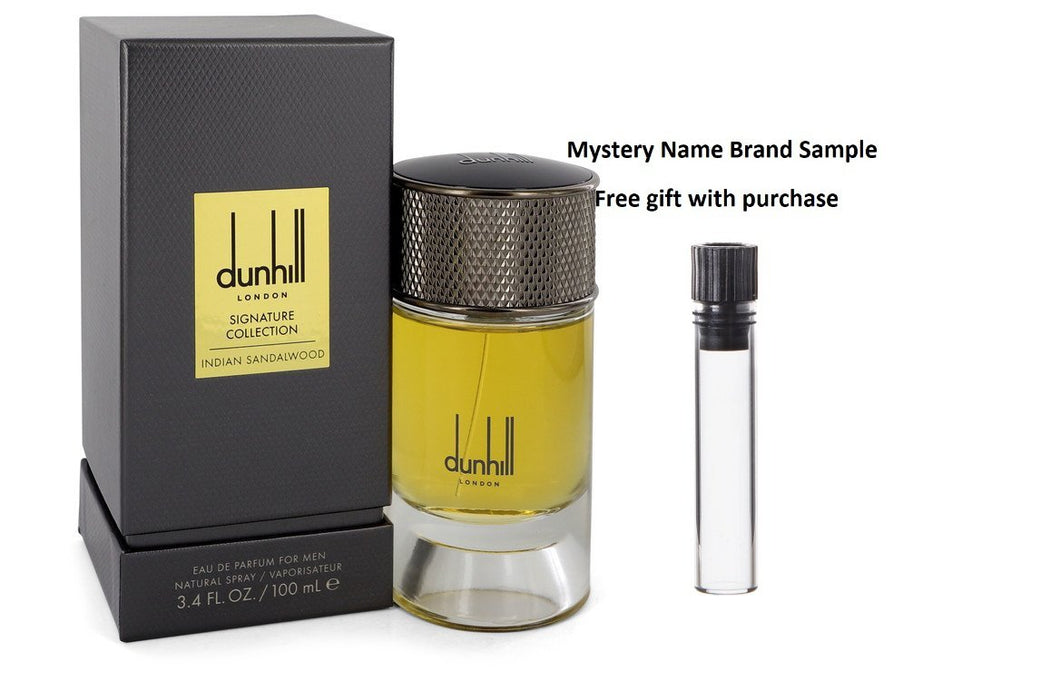 Dunhill Indian Sandalwood by Alfred Dunhill Eau De Parfum Spray 3.4 oz And a Mystery Name brand sample vile