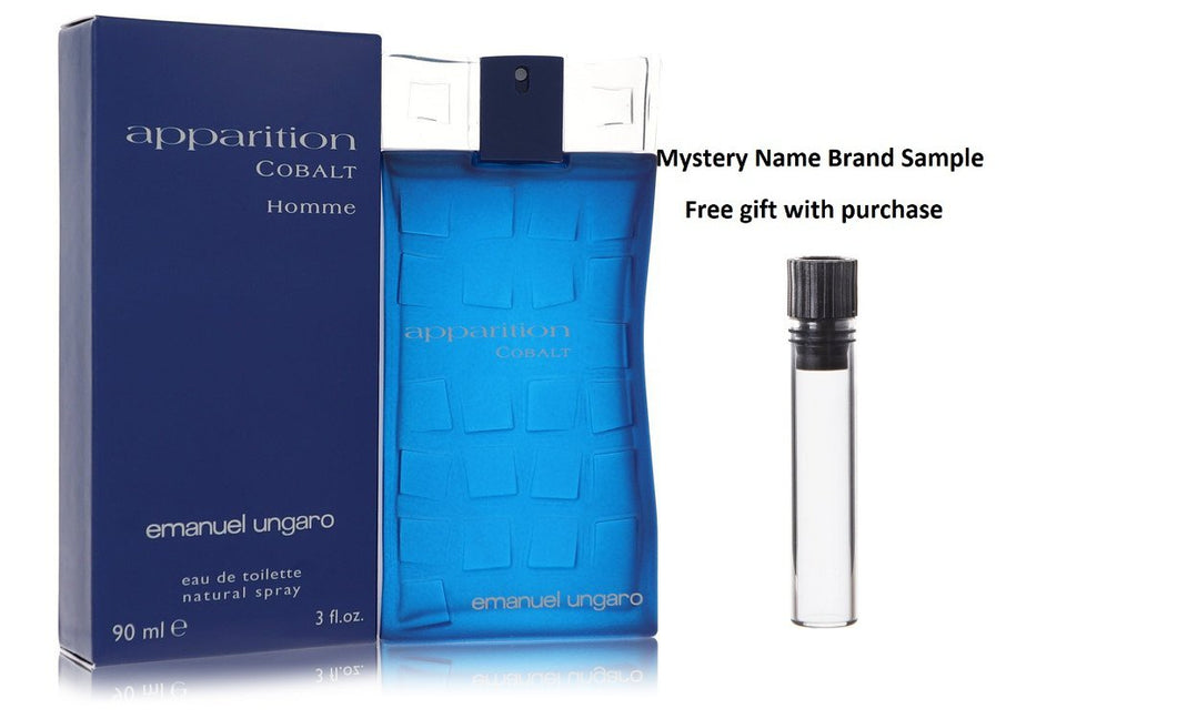 Apparition Cobalt by Ungaro Eau De Toilette Spray 3 oz And a Mystery Name brand sample vile