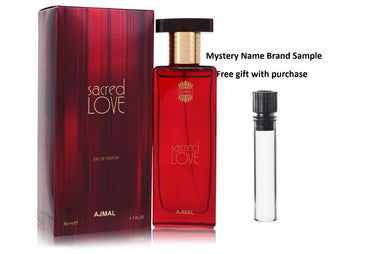 Sacred Love by Ajmal Eau De Parfum Spray 1.7 oz And a Mystery Name brand sample vile