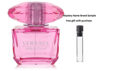 Bright Crystal Absolu by Versace Eau De Parfum Spray (Tester) 3 oz And a Mystery Name brand sample vile