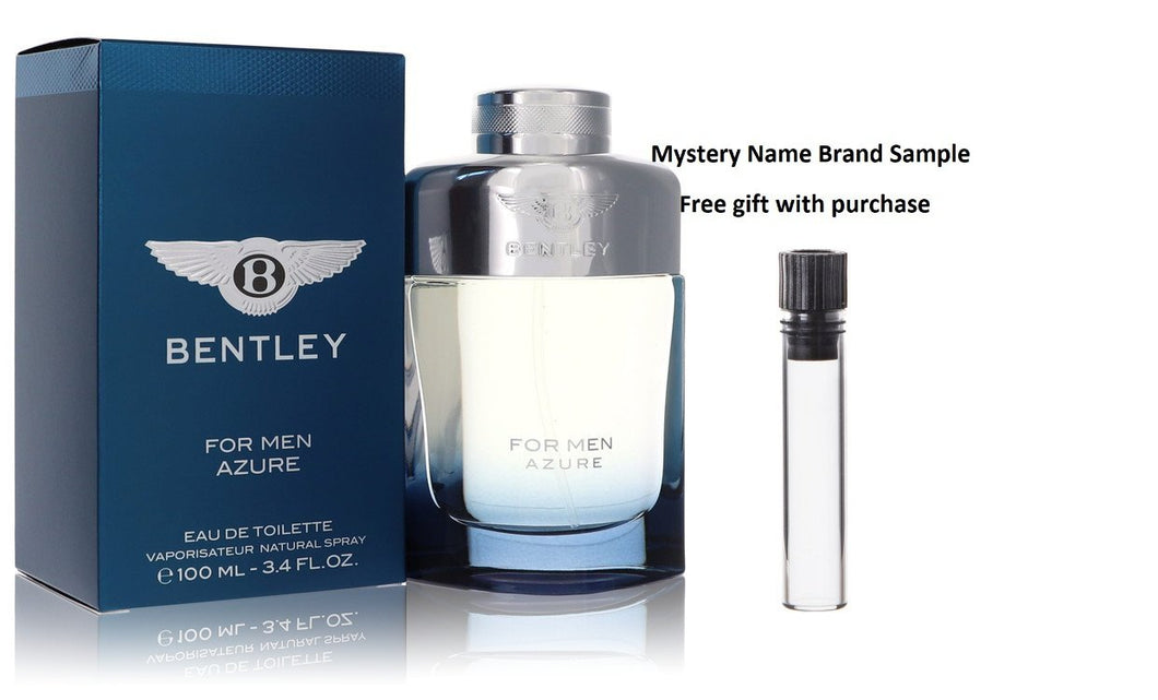Bentley Azure by Bentley Eau De Toilette Spray 3.4 oz And a Mystery Name brand sample vile