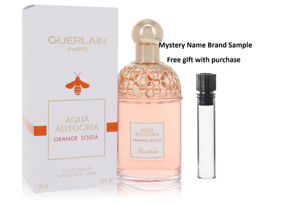 Aqua Allegoria Orange Soleia by Guerlain Eau De Toilette Spray (Unisex) 4.2 oz And a Mystery Name brand sample vile