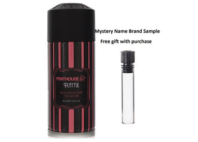 Penthouse Playful by Penthouse Deodorant Spray 5 oz And a Mystery Name brand sample vile